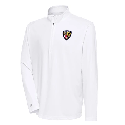 Men's Antigua Baltimore Ravens Team Logo Throwback Tribute Quarter-Zip Pullover Top