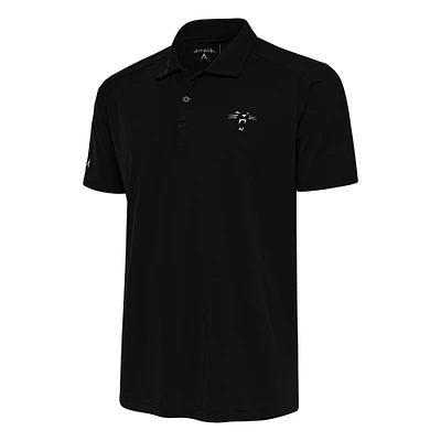 Men's Antigua Black Carolina Panthers Team Logo Throwback Tribute Polo