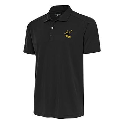 Men's Antigua Charcoal Pittsburgh Steelers Team Logo Throwback Tribute Polo
