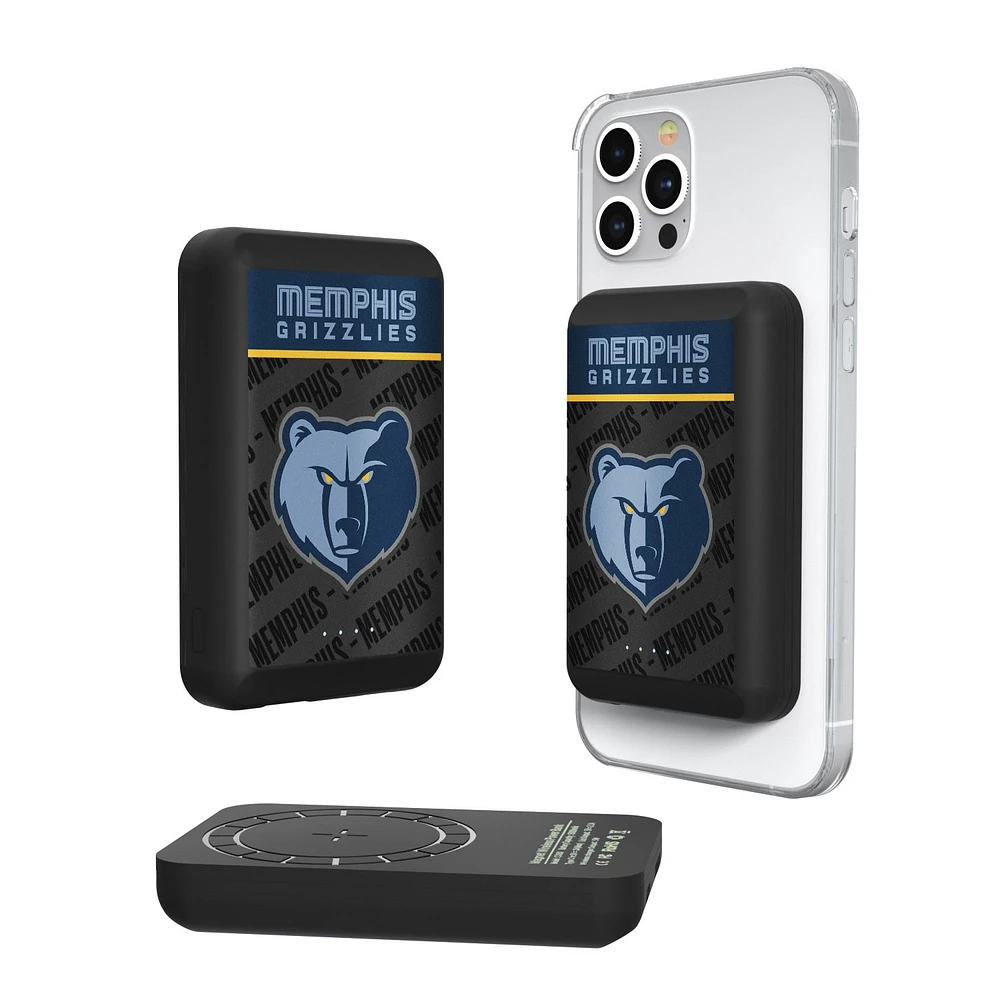 Memphis Grizzlies Endzone Design 5000mAh Wireless Mag Power Bank