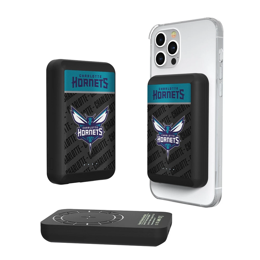 Charlotte Hornets Endzone Design 5000mAh Wireless Mag Power Bank