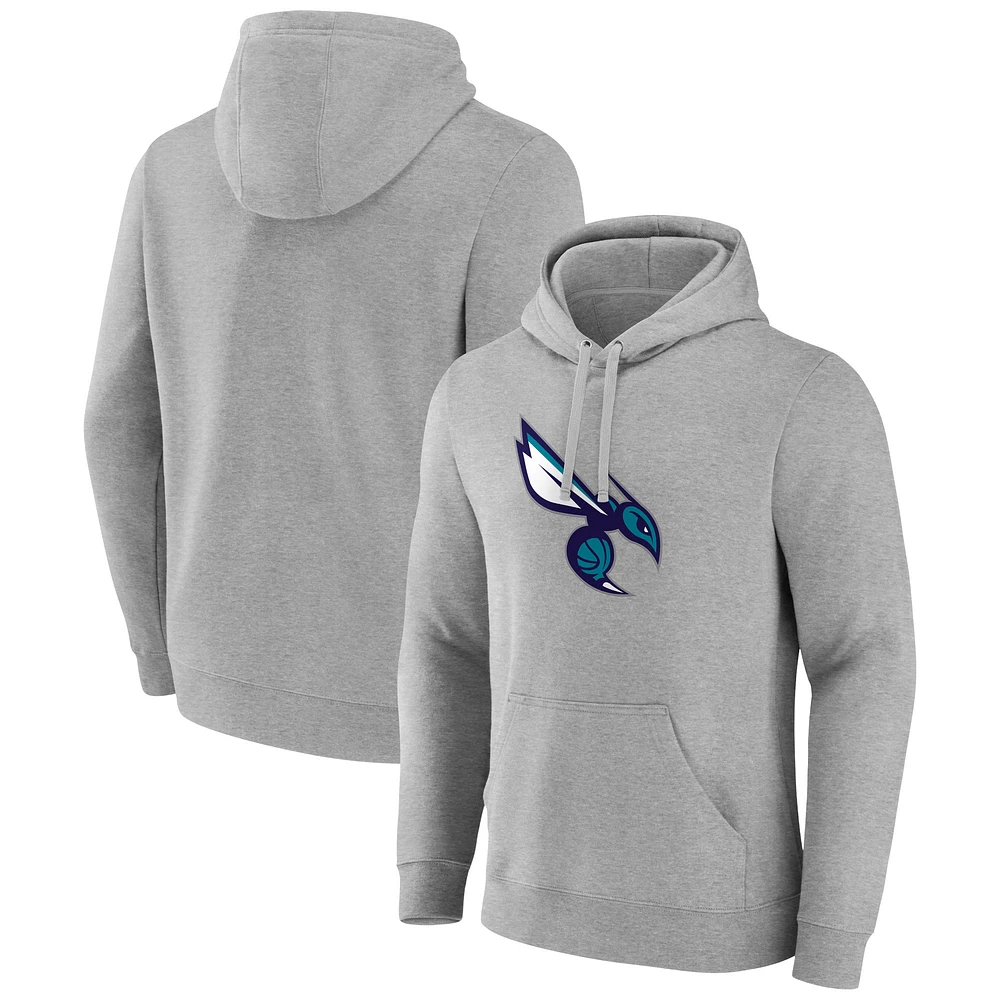 Men's Gray Charlotte Hornets Alternate Logo Pullover Hoodie