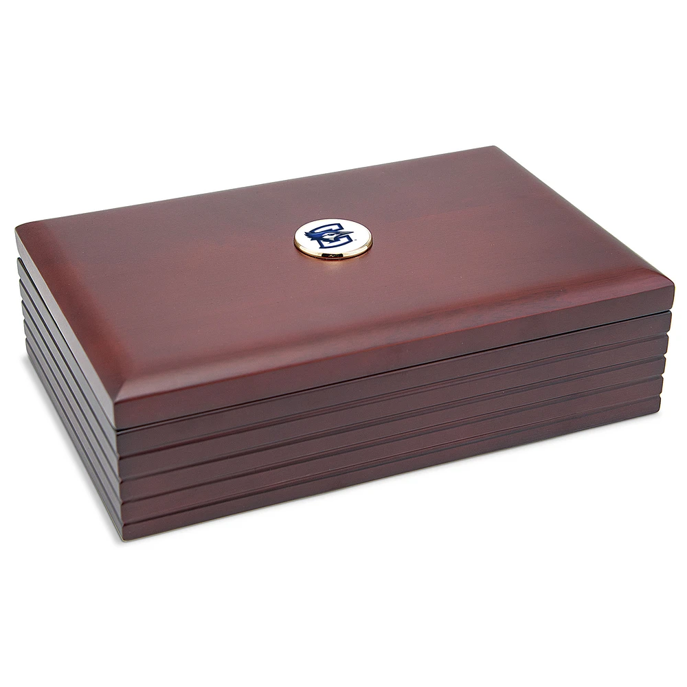 Brown Creighton Bluejays Team Logo 9'' x 6'' Team Rosewood Desk Box