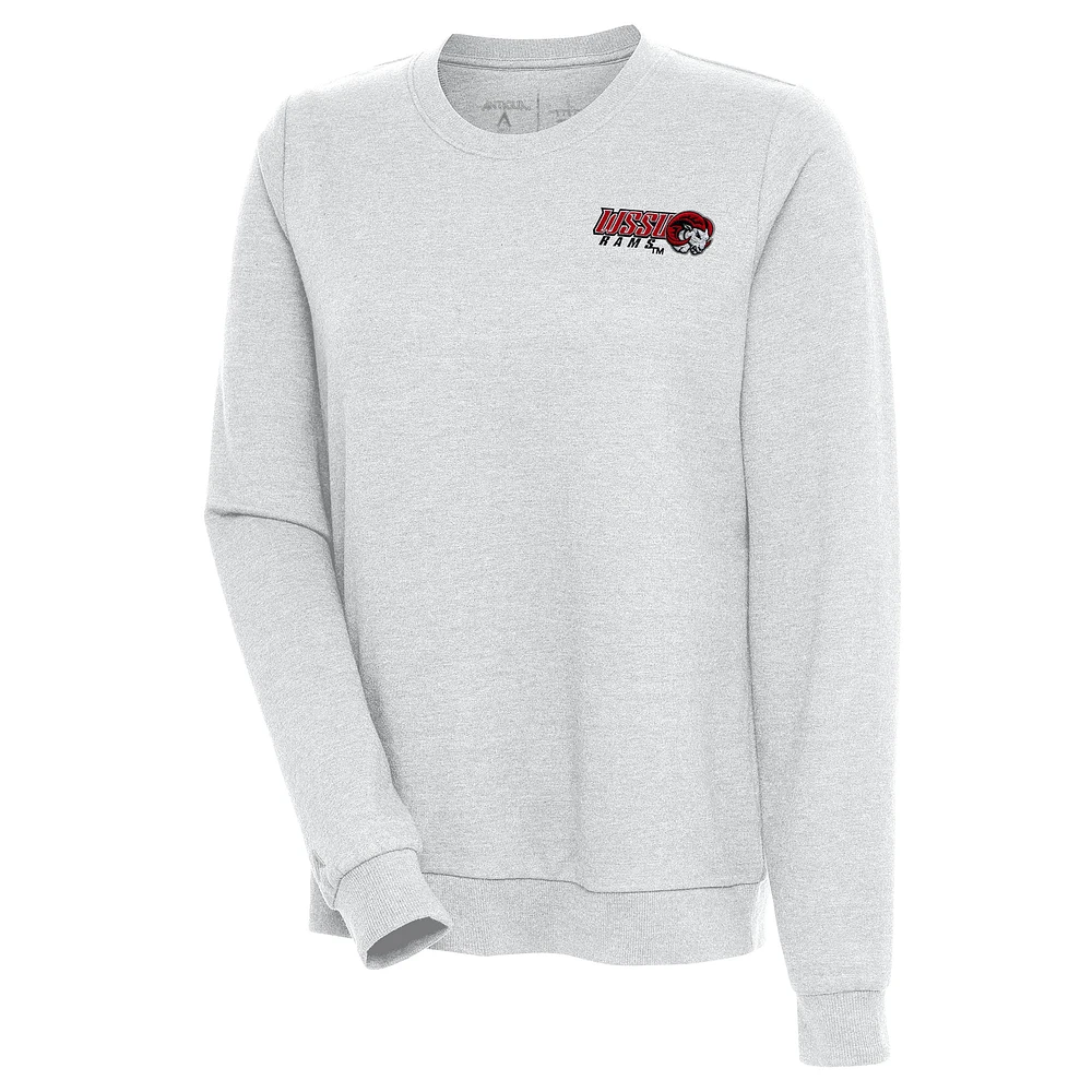 Women's Antigua Heather Gray Winston-Salem State Rams Action Crewneck Pullover Sweatshirt