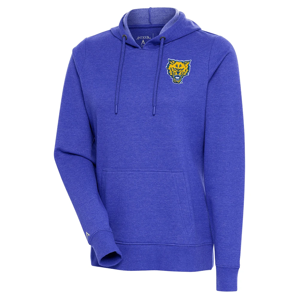 Women's Antigua Heather Royal Fort Valley State Wildcats Action Pullover Hoodie