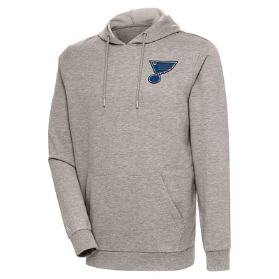 Men's Antigua Oatmeal St. Louis Blues Action Chenille Pullover Hoodie