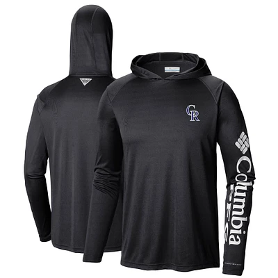 Men's Columbia Black Colorado Rockies Terminal Tackle Long Sleeve Hoodie T-Shirt