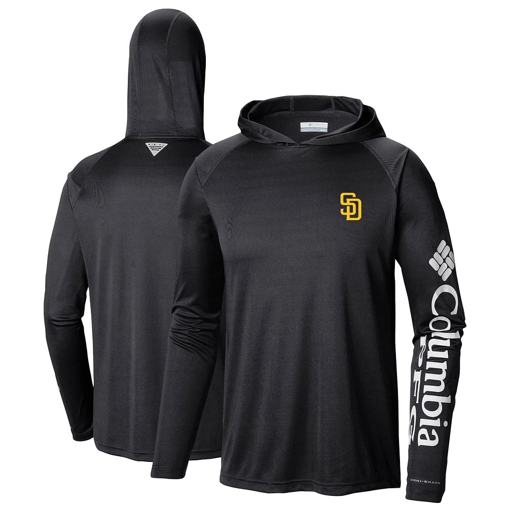 Men's Columbia Black San Diego Padres Terminal Tackle Long Sleeve Hoodie T-Shirt