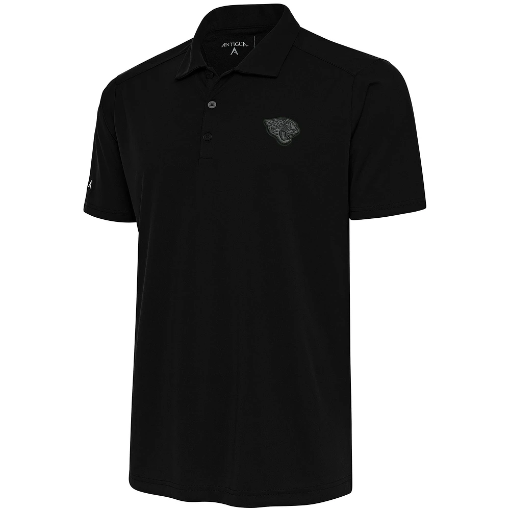 Men's Antigua Black Jacksonville Jaguars Tonal Logo Tribute Big & Tall Polo