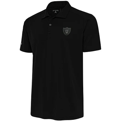 Men's Antigua Black Las Vegas Raiders Tonal Logo Tribute Polo