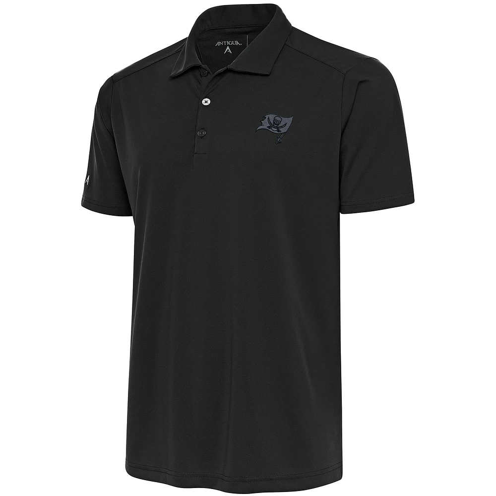 Men's Antigua Charcoal Tampa Bay Buccaneers Tonal Logo Tribute Polo