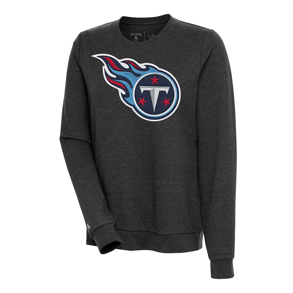 Women's Antigua Heather Black Tennessee Titans Action Sweatshirt