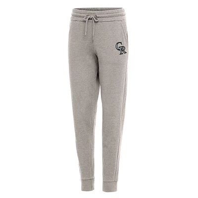 Women's Antigua Oatmeal Colorado Rockies Action Jogger Pants