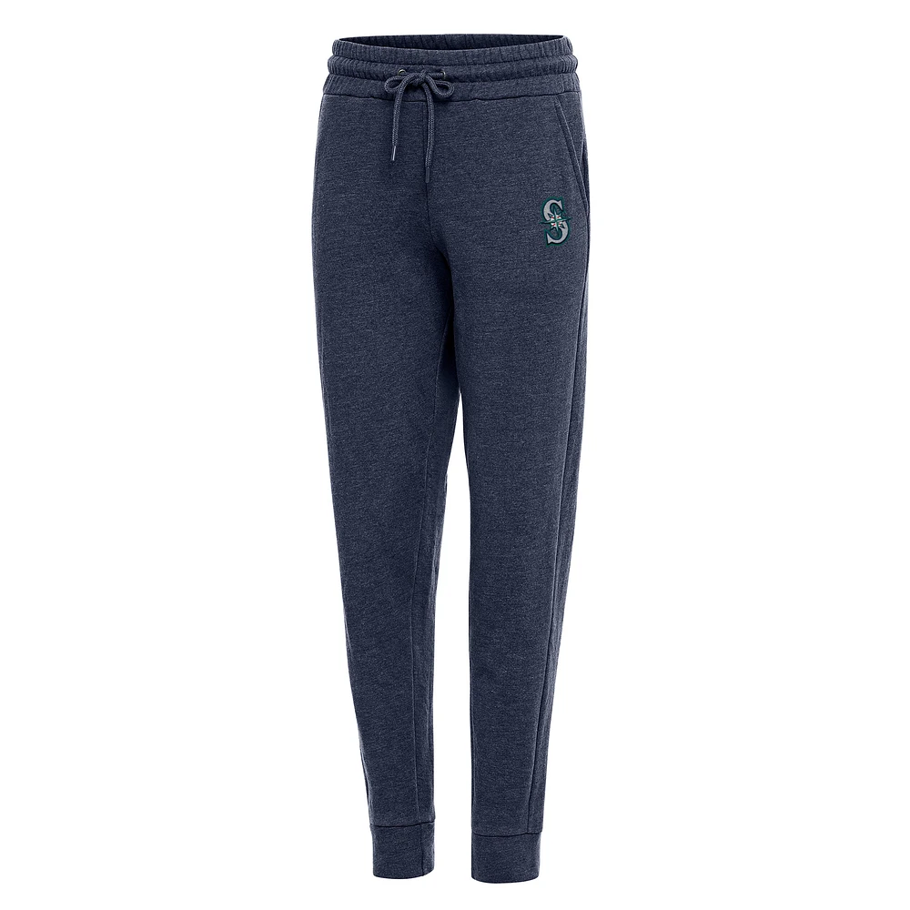 Women's Antigua Heather Navy Seattle Mariners Action Jogger Pants