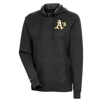 Women's Antigua Heather Black Athletics Action Pullover Hoodie