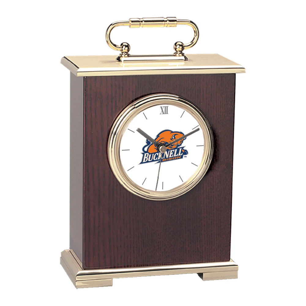 Bucknell Bison Gold Logo Carriage Clock
