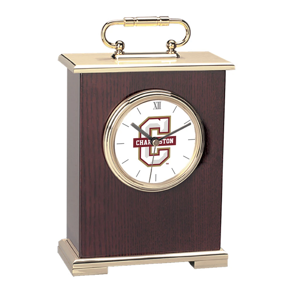 Charleston Cougars Gold Logo Carriage Clock