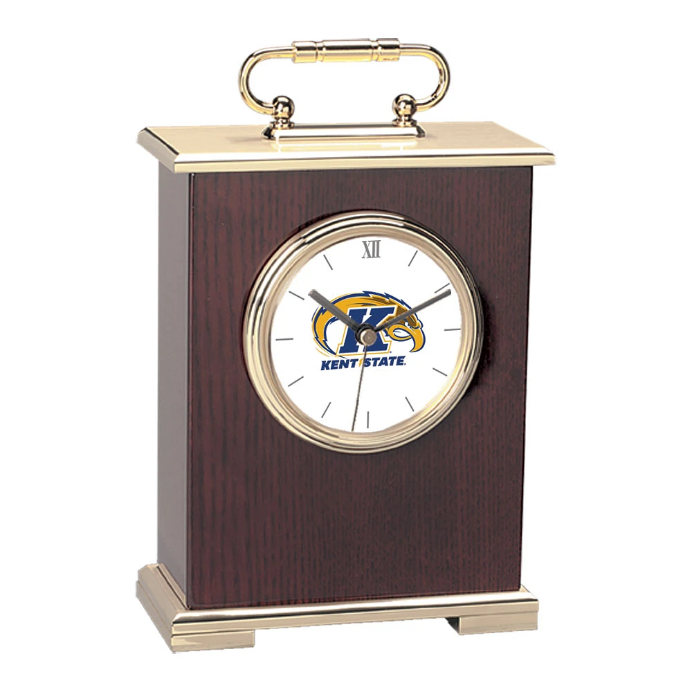 Kent State Golden Flashes Gold Logo Carriage Clock