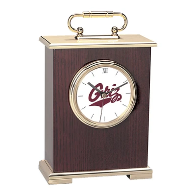 Montana Grizzlies Gold Logo Carriage Clock