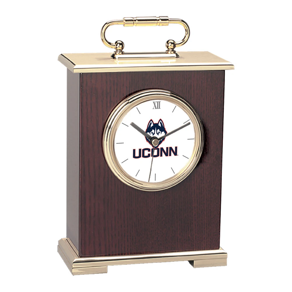 UConn Huskies Gold Logo Carriage Clock
