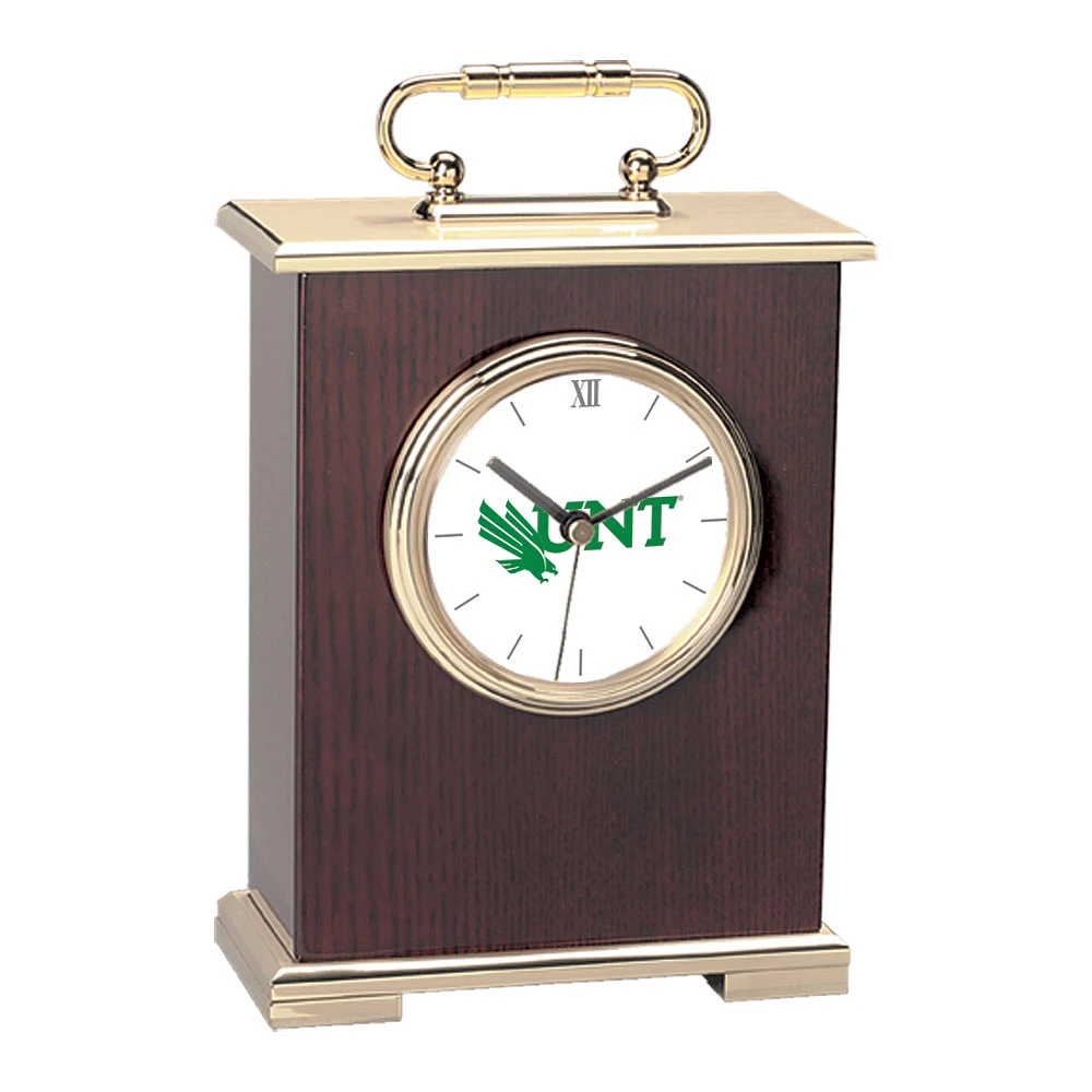 North Texas Mean Green Gold Logo Carriage Clock