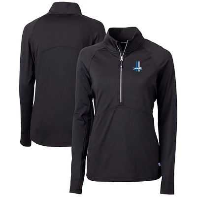 Women's Cutter & Buck Detroit Lions Throwback Logo Adapt Eco Knit Stretch Recycled Half-Zip Pullover Top