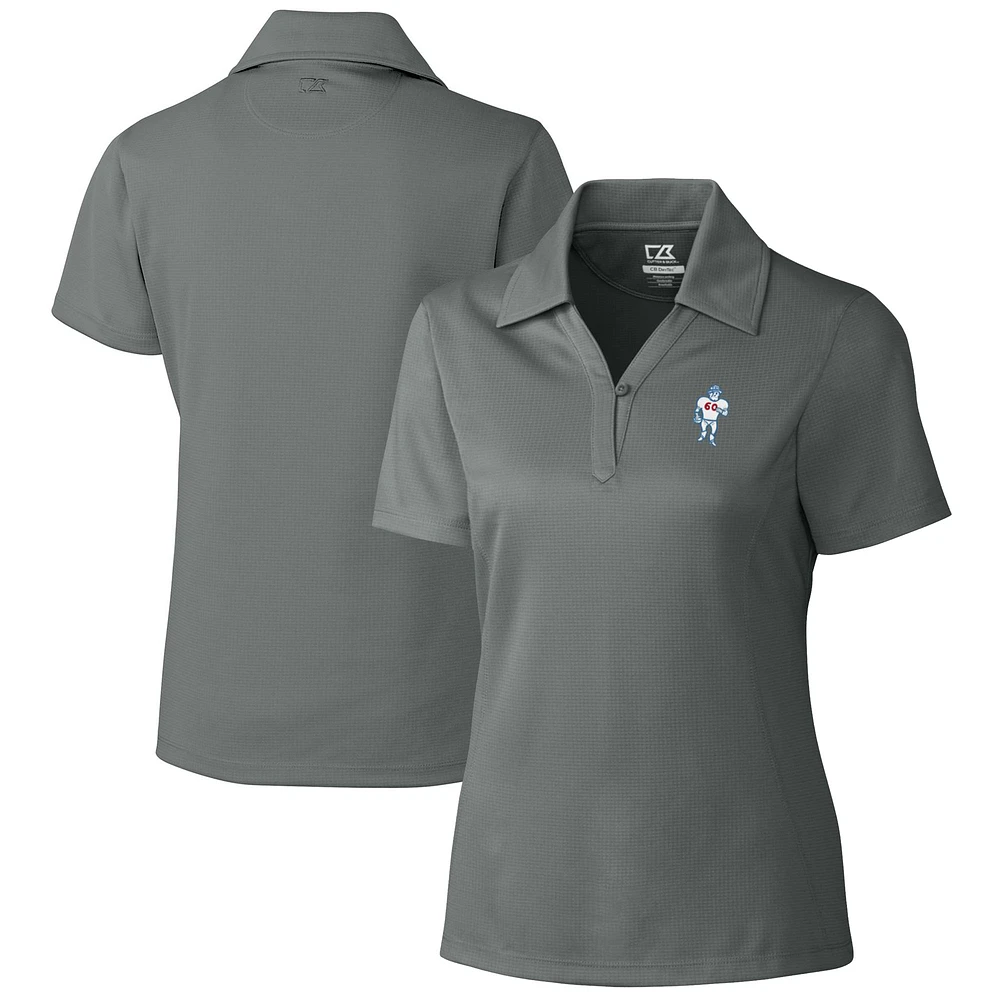 Women's Cutter & Buck Steel Houston Oilers Throwback Logo Genre DryTec Textured Polo