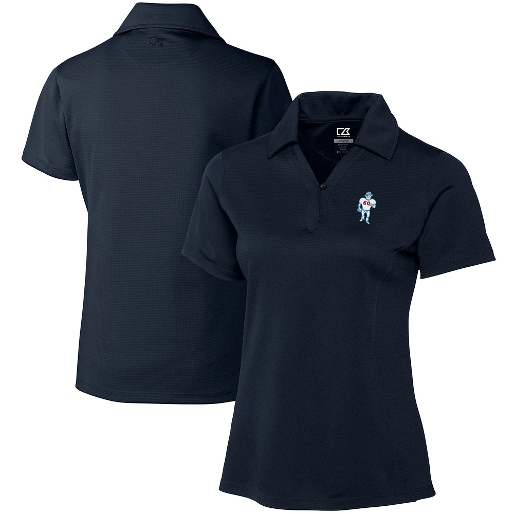 Women's Cutter & Buck Navy Houston Oilers Throwback Logo Genre DryTec Textured Polo