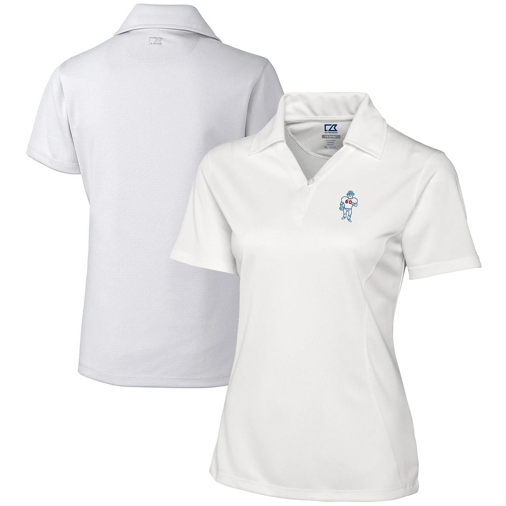 Women's Cutter & Buck White Houston Oilers Throwback Logo Genre DryTec Textured Polo