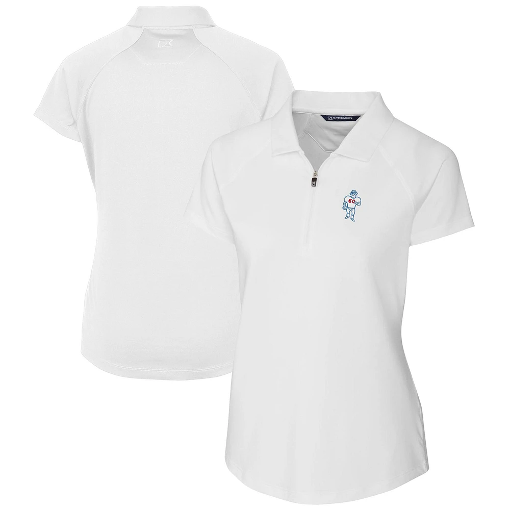 Women's Cutter & Buck White Houston Oilers Throwback Logo Forge Stretch Polo