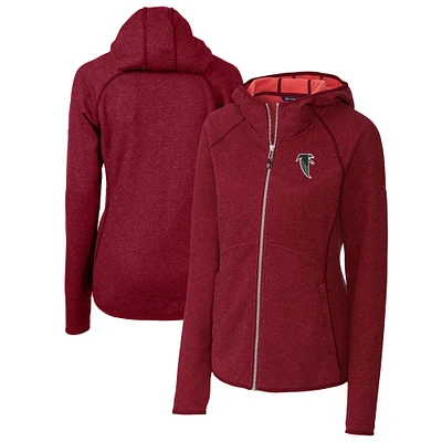 Women's Cutter & Buck Red Atlanta Falcons Throwback Logo Mainsail Full-Zip Jacket