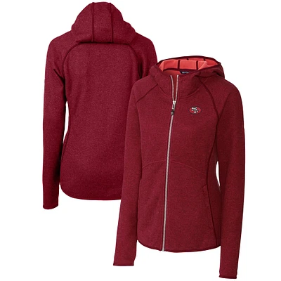 Women's Cutter & Buck Scarlet San Francisco 49ers Throwback Logo Mainsail Full-Zip Jacket