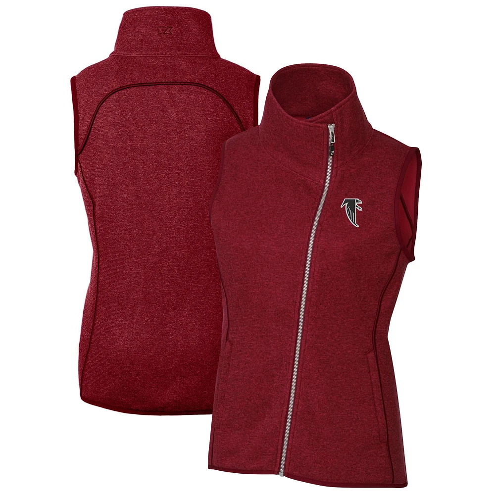 Women's Cutter & Buck Red Atlanta Falcons Throwback Logo Mainsail Full-Zip Vest