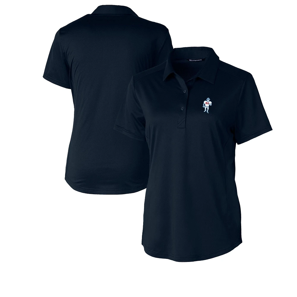 Women's Cutter & Buck Navy Houston Oilers Throwback Logo Prospect Textured Stretch Polo