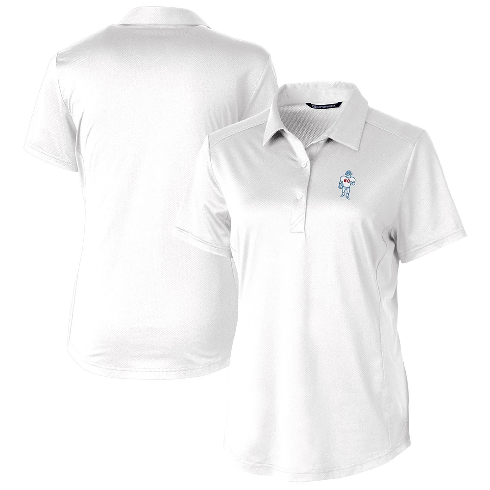 Women's Cutter & Buck White Houston Oilers Throwback Logo Prospect Textured Stretch Polo