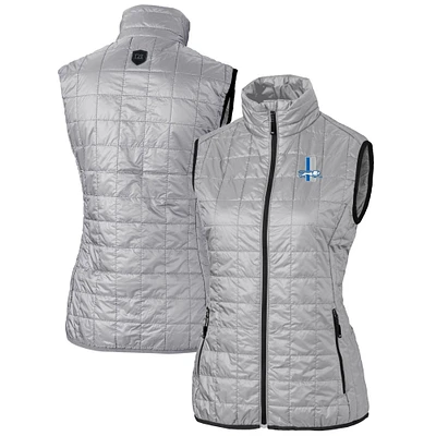 Women's Cutter & Buck Detroit Lions Throwback Logo Rainier PrimaLoft Eco Full-Zip Puffer Vest