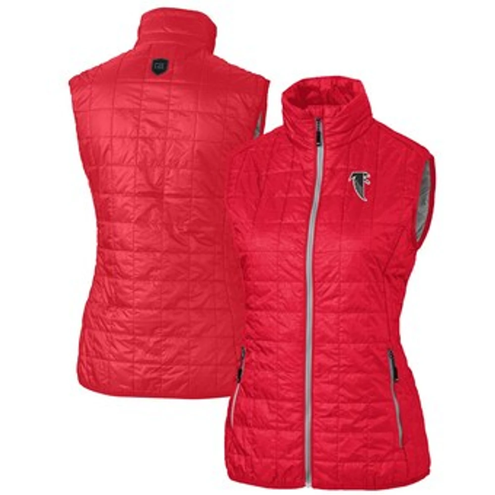 Women's Cutter & Buck Red Atlanta Falcons Throwback Logo Rainier PrimaLoft Eco Full-Zip Puffer Vest