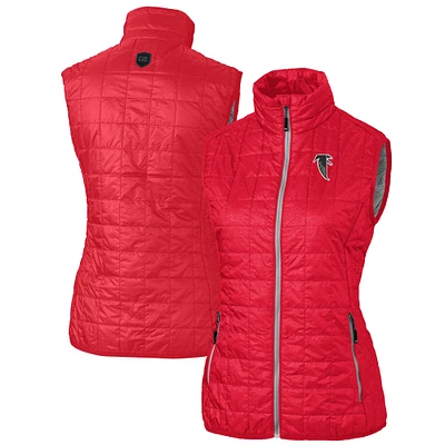 Women's Cutter & Buck Red Atlanta Falcons Throwback Logo Rainier PrimaLoft Eco Full-Zip Puffer Vest
