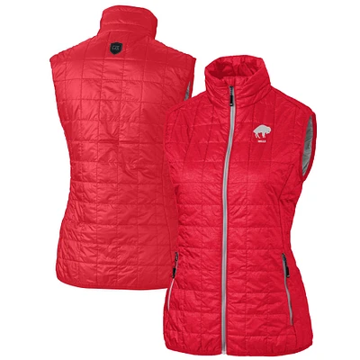 Women's Cutter & Buck Buffalo Bills Throwback Logo Rainier PrimaLoft Eco Full-Zip Puffer Vest