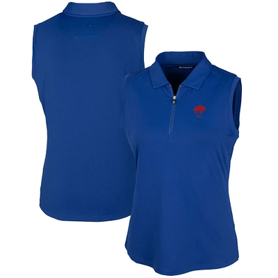 Women's Cutter & Buck Royal Buffalo Bills Throwback Logo Forge Stretch Sleeveless Polo
