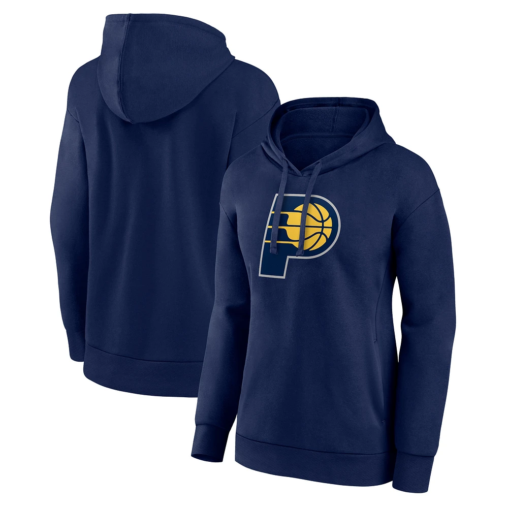 Women's Navy Indiana Pacers Team Primary Logo Pullover Hoodie