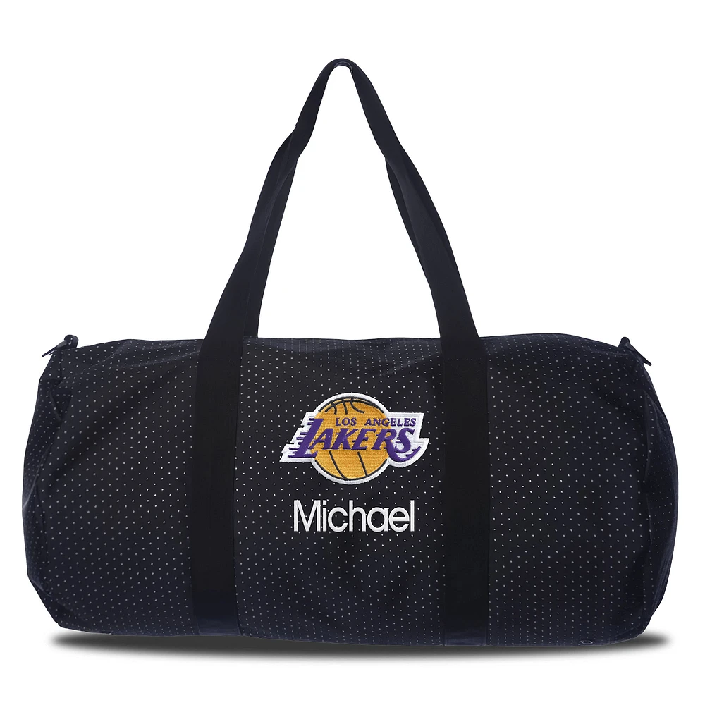 Los Angeles Lakers Dot Print Personalized Duffel Bag