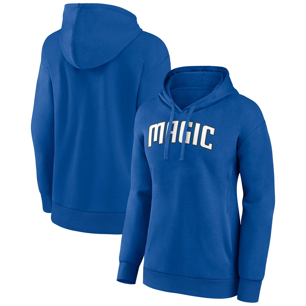 Women's Blue Orlando Magic Wordmark Alt Pullover Hoodie