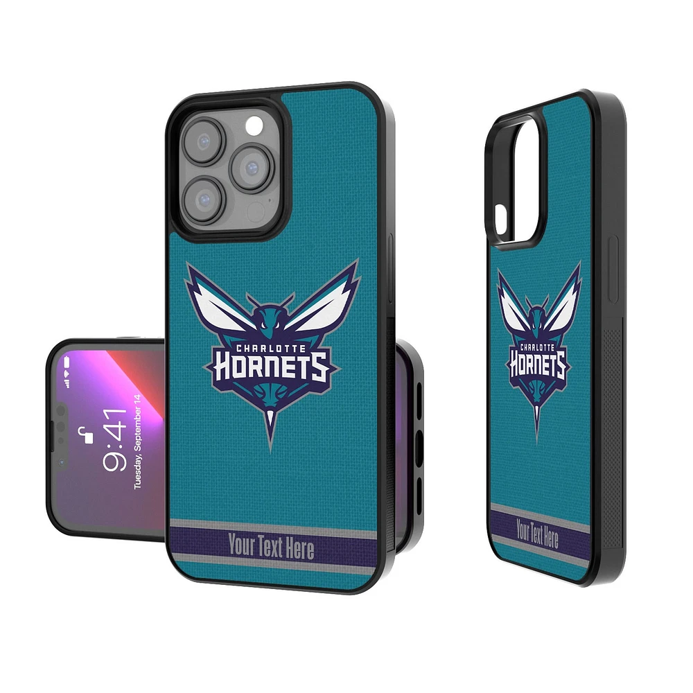 Charlotte Hornets Personalized Stripe Design iPhone Bump Case