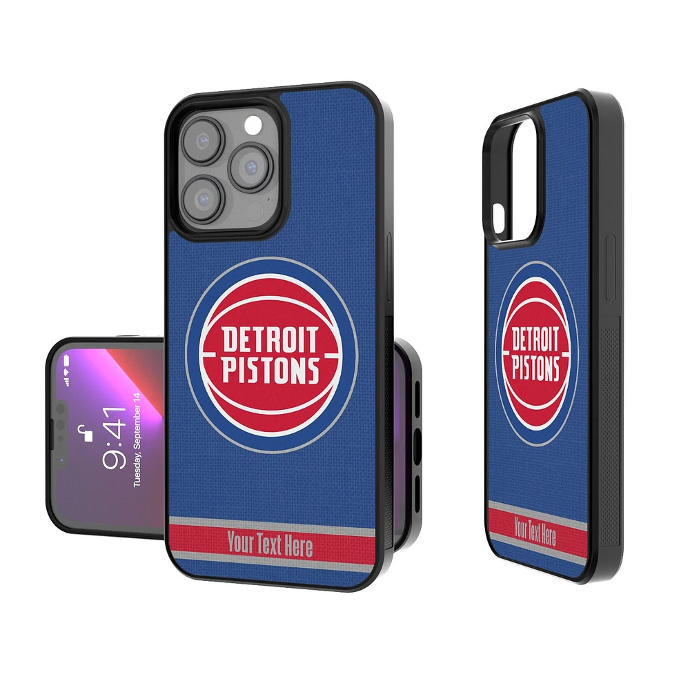 Detroit Pistons Personalized Stripe Design iPhone Bump Case