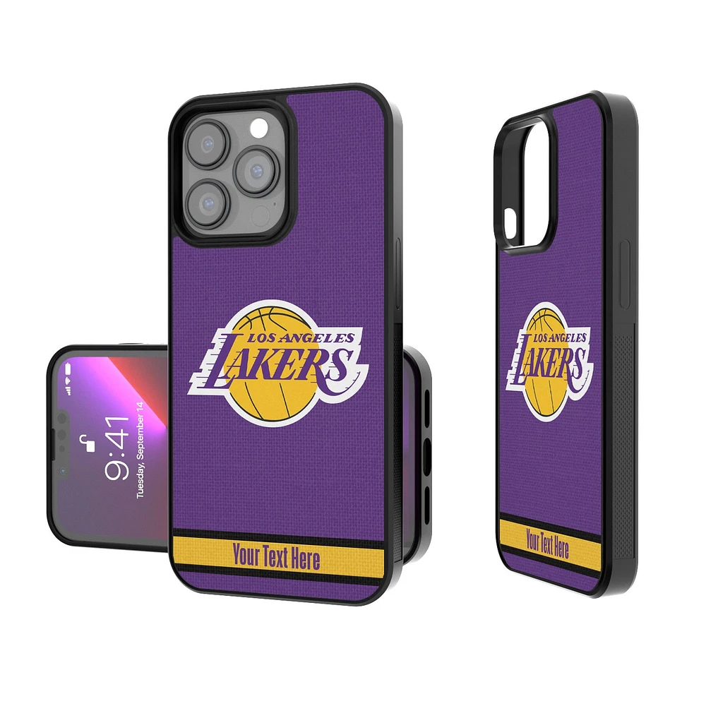 Los Angeles Lakers Personalized Stripe Design iPhone Bump Case