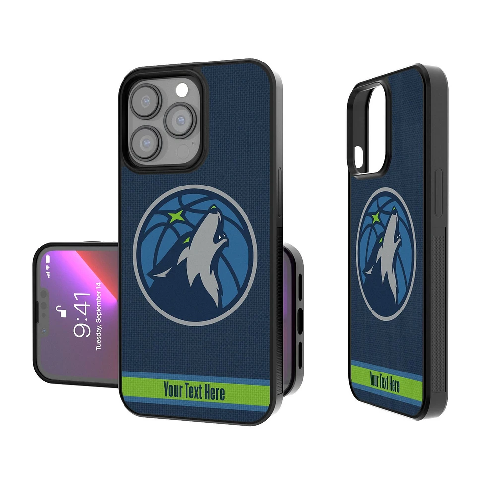Minnesota Timberwolves Personalized Stripe Design iPhone Bump Case