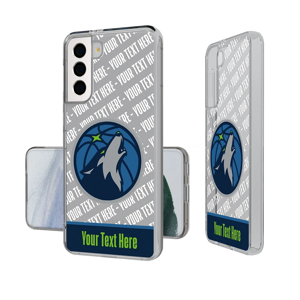Minnesota Timberwolves Personalized Tilt Design Galaxy Clear Case