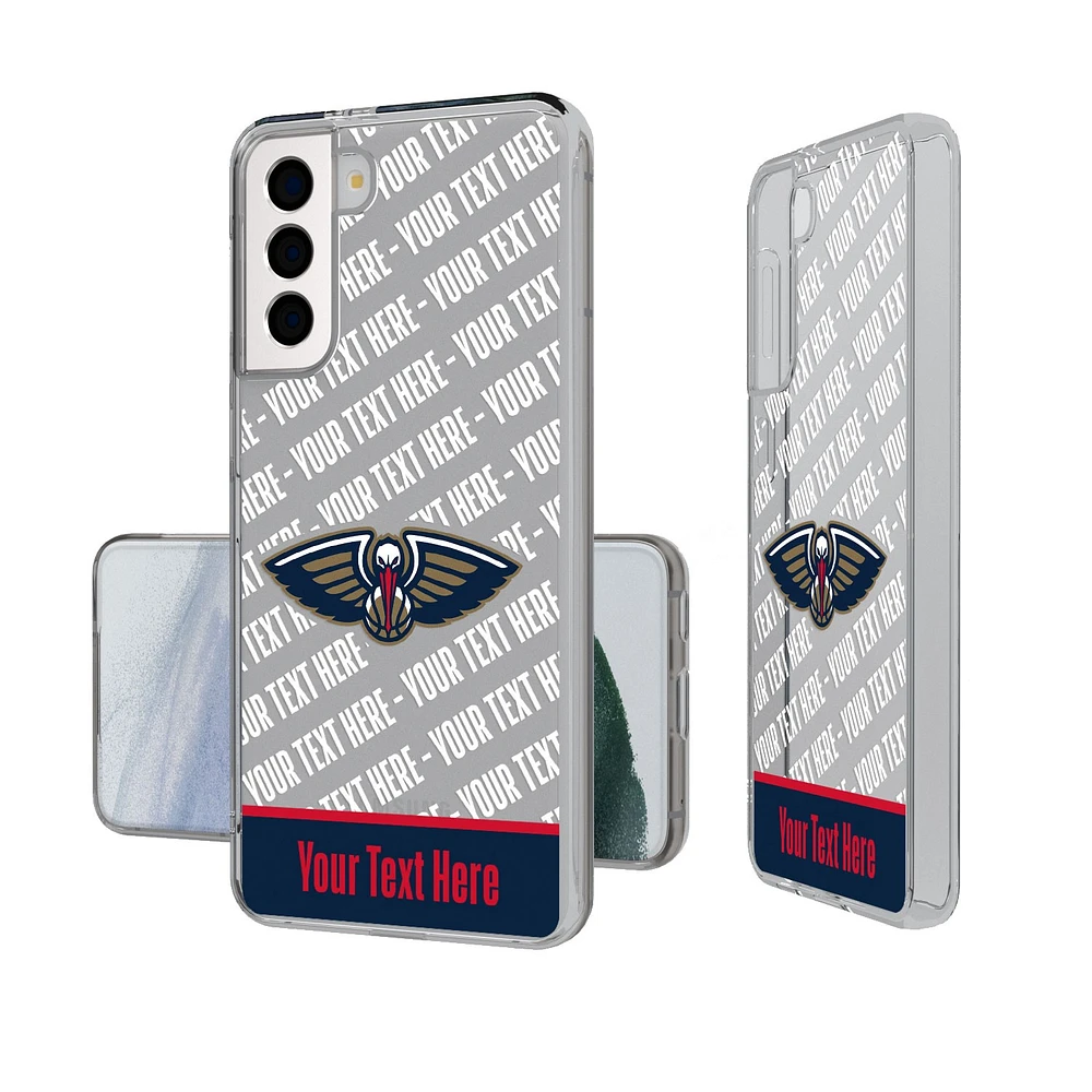 New Orleans Pelicans Personalized Tilt Design Galaxy Clear Case