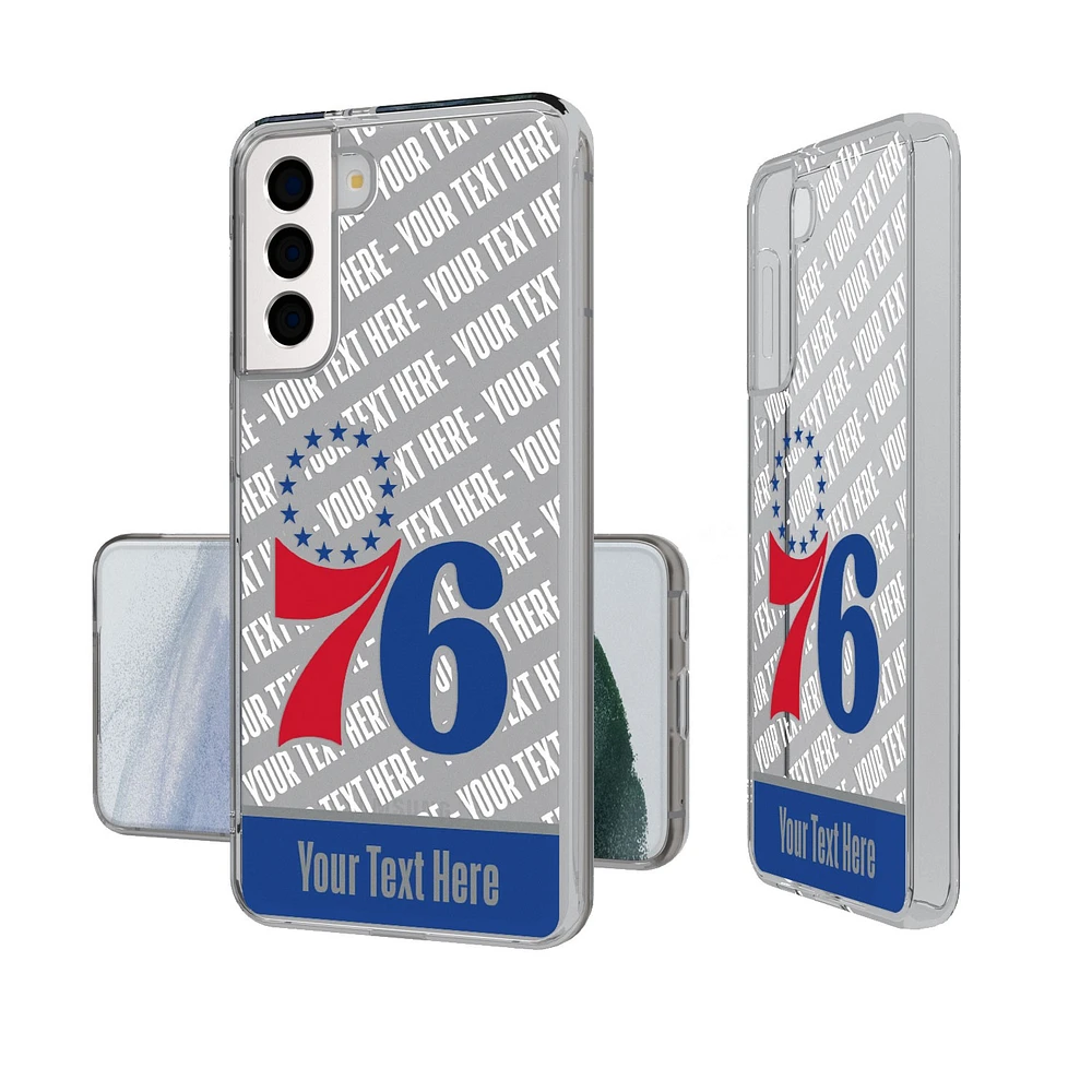Philadelphia 76ers Personalized Tilt Design Galaxy Clear Case